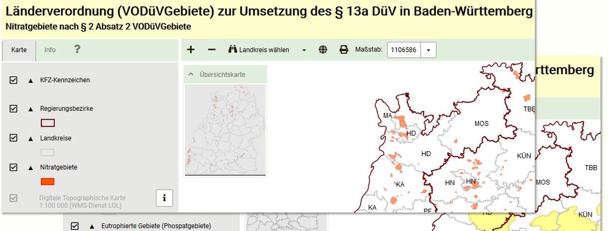 LEL Maps, Länderverordung VODüVGebiete